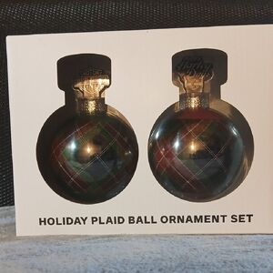 NWT Harley Davidson Holiday Plaid Ball Ornament Set - Plaid
